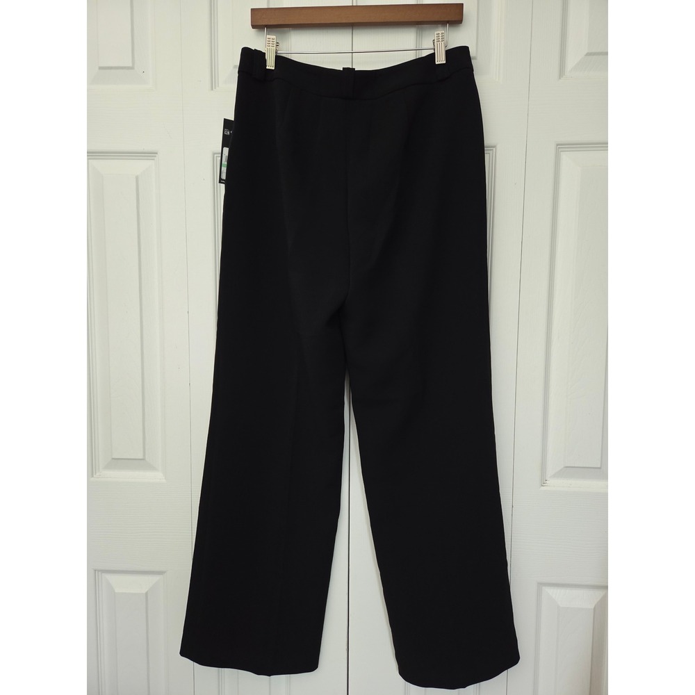 Karl Lagerfeld Straight Leg Textured Crepe Front Pocket Womens 8 Black NWT $119 - Picture 3 of 7